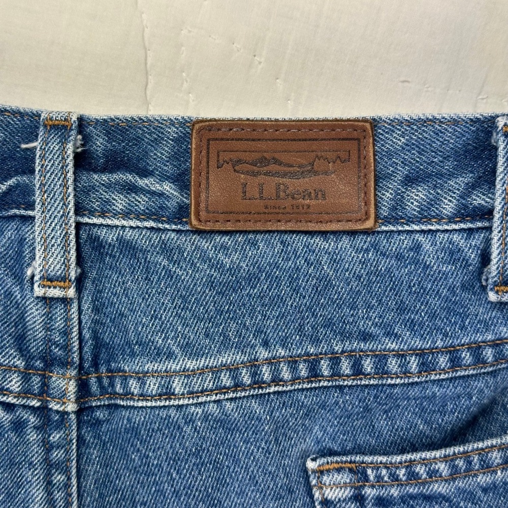 LL Bean Flannel Lined Jeans Mens Comfort Waist 42x29‎ Blue Relaxed Straight Y2K - Picture 5 of 13